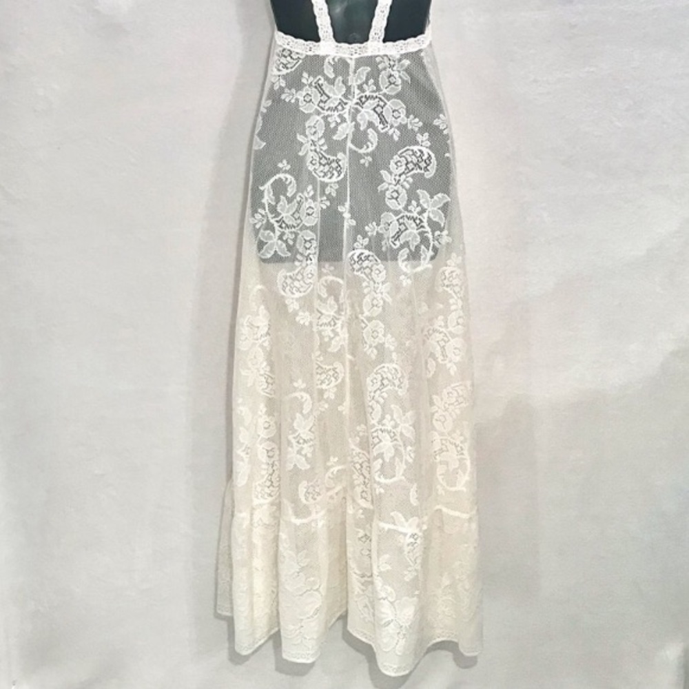 ⭐️ Vintage 1950’s Vassarette Lace Paisley & Floral Nightgown and Overcoat Set - Picture 7 of 12